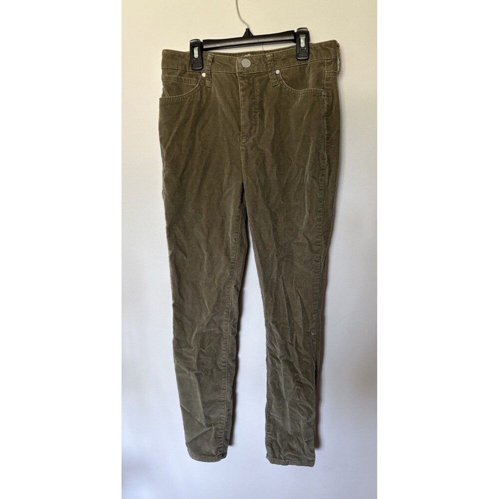 Seven7 Women’s Corduroy Pants, Olive Green, Ultra High Rise Skinny, Size 6